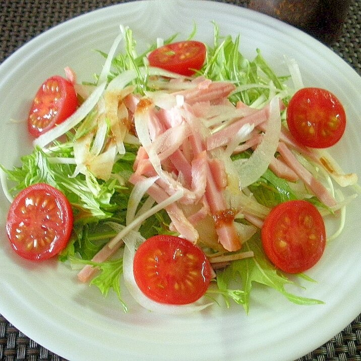 ☆水菜とショルダーベーコンの和風サラダ☆